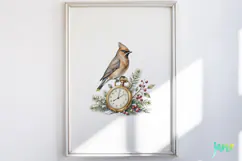 Vintage Winter Bird Clipart Product Image 4