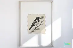 Vintage Winter Postage Stamp Clipart Product Image 4