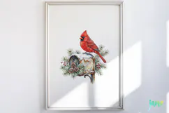 Vintage Winter Bird Clipart Product Image 4