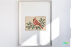 Vintage Winter Postage Stamp Clipart Product Image 4