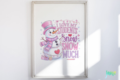 Pink Christmas School Teacher PNG Product Image 4