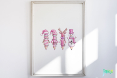 Pink Christmas School Teacher PNG Product Image 4