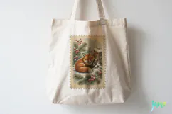Vintage Winter Postage Stamp Clipart Product Image 5