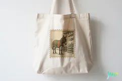 Vintage Winter Postage Stamp Clipart Product Image 5