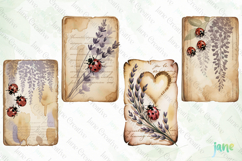 Ladybug Junk Journal Page Clipart Product Image 1