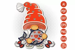 Layered gnome girl sailor mandala cut out svg Product Image 1