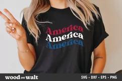 America Wave SVG | 4th Of July Cut File Product Image 1