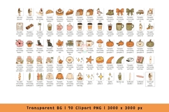 Pumpkin Surf Society Clipart Fall Beach Doodle PNG Bundle Product Image 2
