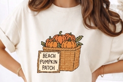 Pumpkin Surf Society Clipart Fall Beach Doodle PNG Bundle Product Image 5