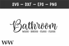 Bathroom Wash Brush Floss Flush SVG | Farmhouse Bathroom SVG Product Image 2