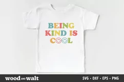 Being Kind Is Cool SVG | Retro Kids Shirt SVG Product Image 1