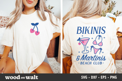 Bikinis &amp; Martinis SVG | Retro Summer PNG | Bach Club Shirt Product Image 1