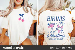 Bikinis & Martinis SVG | Retro Summer PNG | Bach Club Shirt Product Image 1