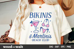 Bikinis & Martinis SVG | Retro Summer PNG | Bach Club Shirt Product Image 3