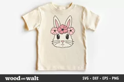 Bunny with Flowers SVG | Girls Easter Bunny SVG Product Image 3