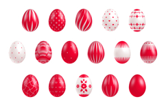 Red Ornamental Easter Eggs. Vector illustration set. Product Image 2