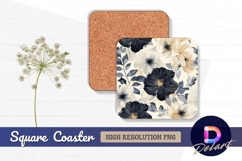 Elegant floral for Square Coaster PNG Product Image 1