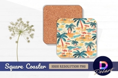 Tropical beach Square Coaster PNG Product Image 1