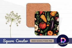 Vibrant vegetables Square Coaster PNG Product Image 1
