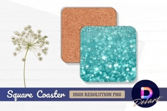 Teal glitter background for Square Coaster PNG Product Image 1