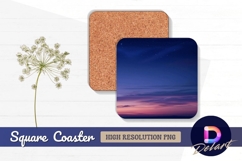Starry night sky purple sunset Square Coaster PNG Product Image 1