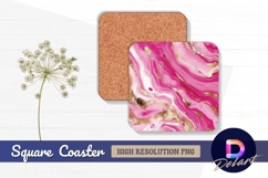 Pink gold marble texture Square Coaster PNG Product Image 1