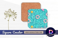 Swimming pool floaties Square Coaster PNG Product Image 1