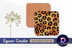 Brushstroke leopard print seamless square coaster png Product Image 1