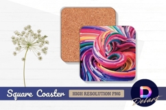 Colorful abstract swirl square coaster png Product Image 1