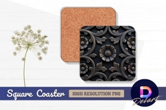 Decorative floral metalwork square coaster png Product Image 1