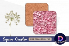 Pink flowers floral texture background Square Coaster PNG Product Image 1