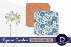 Blue floral seamless pattern for square coaster png Product Image 1