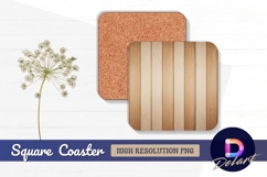 Light brown wooden planks background Square Coaster PNG Product Image 1