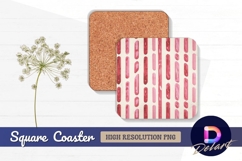 Pink watercolor stripes pattern for square coaster png Product Image 1