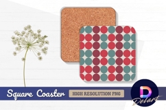 Colorful circles pattern square coaster png Product Image 1