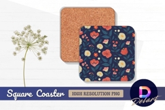 Floral pattern background square coaster png Product Image 1