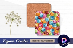 Colorful candy Square Coaster PNG Design Product Image 1