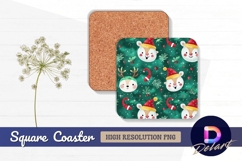 Cute christmas deer Square Coaster PNG Design Product Image 1