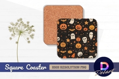 Halloween seamless pattern Square Coaster PNG Design Product Image 1