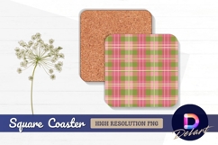 Pink and red floral pattern Square Coaster PNG Product Image 1