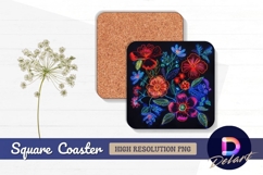 Pampas grass beige golden Square Coaster PNG Product Image 1