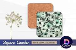 Colorful lotus flowers on galaxy Square Coaster PNG Product Image 1