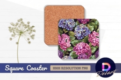 Knitted poinsettia flower christmas Square Coaster PNG Product Image 1