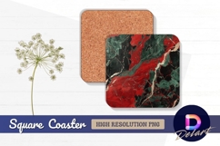 Red green black marble texture Square Coaster PNG Product Image 1