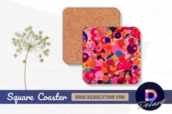 Abstract circle pattern graphic Square Coaster PNG Product Image 1