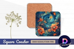 Whimsical butterfly garden in dreamy Square Coaster PNG Product Image 1