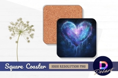 Galaxy heart nebula square coaster png Product Image 1