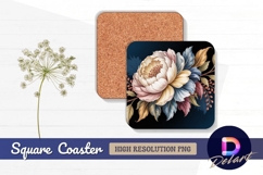 Elegant floral arrangement square coaster png design Product Image 1