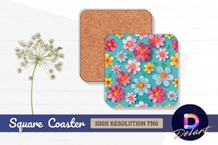 Colorful floral pattern for square coaster png Product Image 1