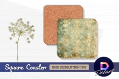Vintage floral damask texture square coaster png Product Image 1